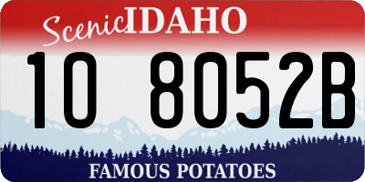 ID license plate 1O8052B