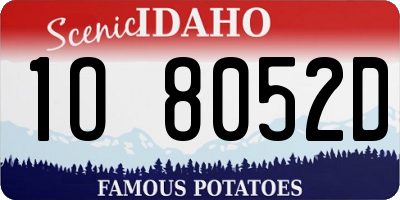 ID license plate 1O8052D