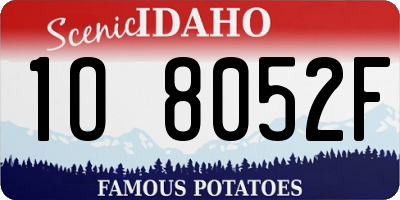 ID license plate 1O8052F