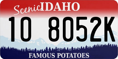 ID license plate 1O8052K