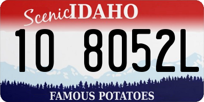 ID license plate 1O8052L