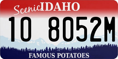 ID license plate 1O8052M