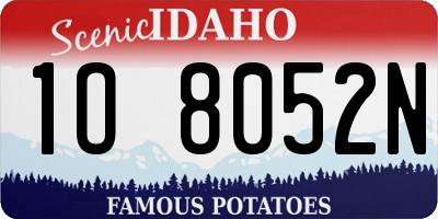 ID license plate 1O8052N