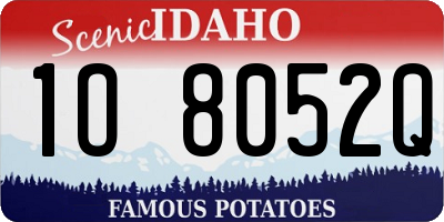 ID license plate 1O8052Q