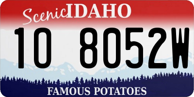 ID license plate 1O8052W