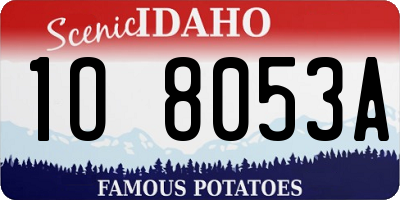 ID license plate 1O8053A