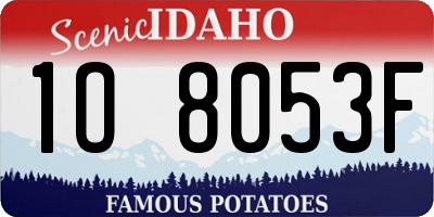 ID license plate 1O8053F