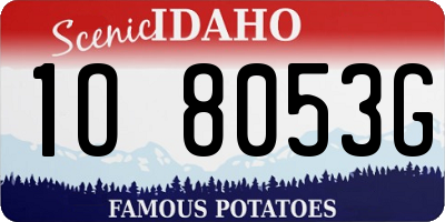 ID license plate 1O8053G