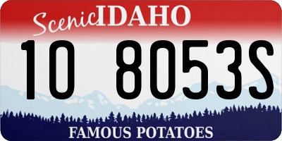 ID license plate 1O8053S