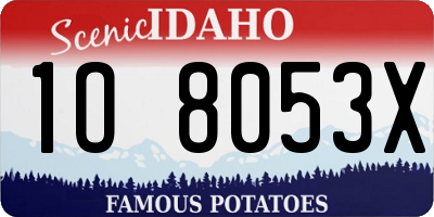 ID license plate 1O8053X