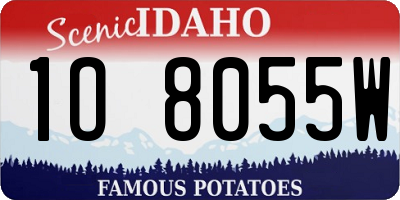 ID license plate 1O8055W