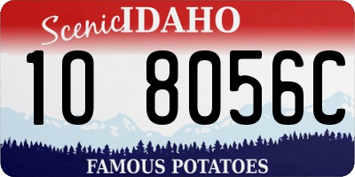 ID license plate 1O8056C