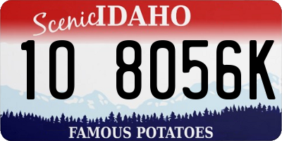 ID license plate 1O8056K