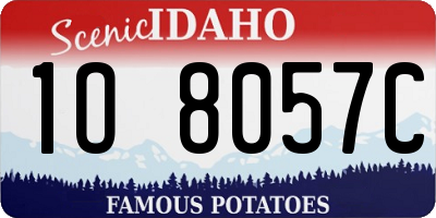 ID license plate 1O8057C