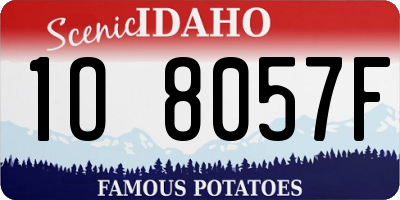 ID license plate 1O8057F