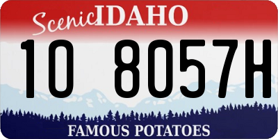 ID license plate 1O8057H