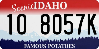ID license plate 1O8057K