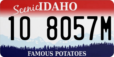 ID license plate 1O8057M