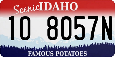 ID license plate 1O8057N