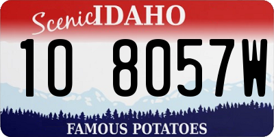 ID license plate 1O8057W