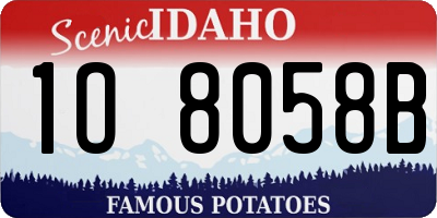ID license plate 1O8058B