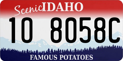 ID license plate 1O8058C