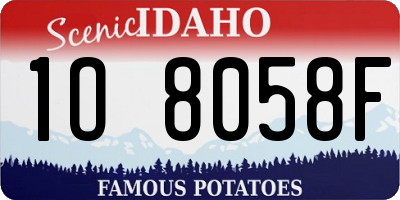 ID license plate 1O8058F