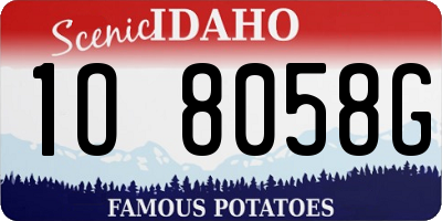 ID license plate 1O8058G