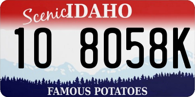 ID license plate 1O8058K
