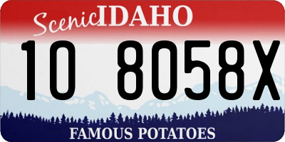 ID license plate 1O8058X