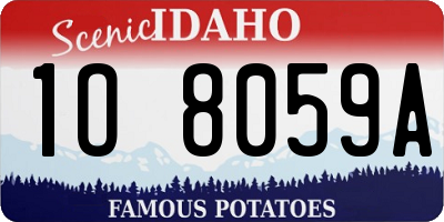 ID license plate 1O8059A