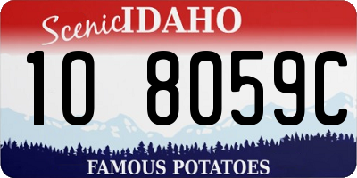 ID license plate 1O8059C