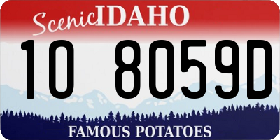 ID license plate 1O8059D