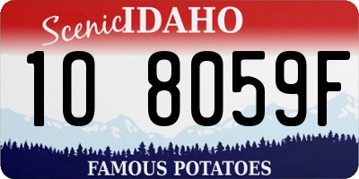 ID license plate 1O8059F