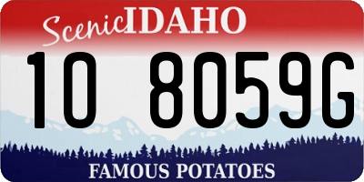 ID license plate 1O8059G