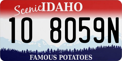 ID license plate 1O8059N