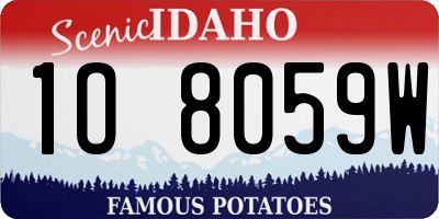 ID license plate 1O8059W
