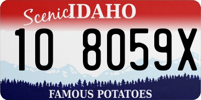 ID license plate 1O8059X