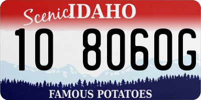 ID license plate 1O8060G