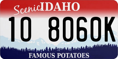 ID license plate 1O8060K