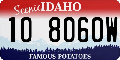 ID license plate 1O8060W