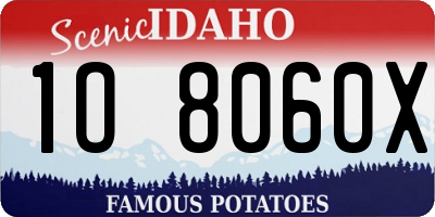 ID license plate 1O8060X
