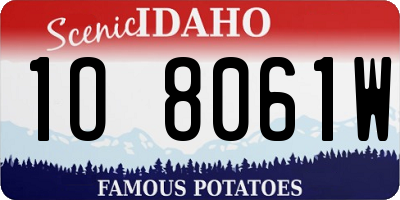 ID license plate 1O8061W