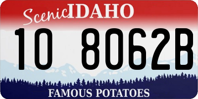 ID license plate 1O8062B