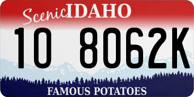 ID license plate 1O8062K