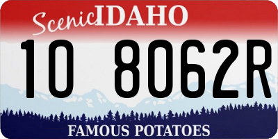 ID license plate 1O8062R