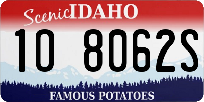 ID license plate 1O8062S