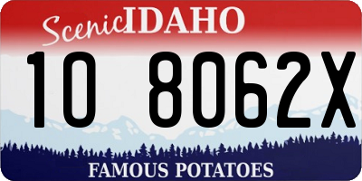 ID license plate 1O8062X