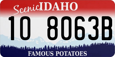 ID license plate 1O8063B