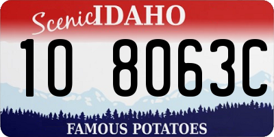 ID license plate 1O8063C